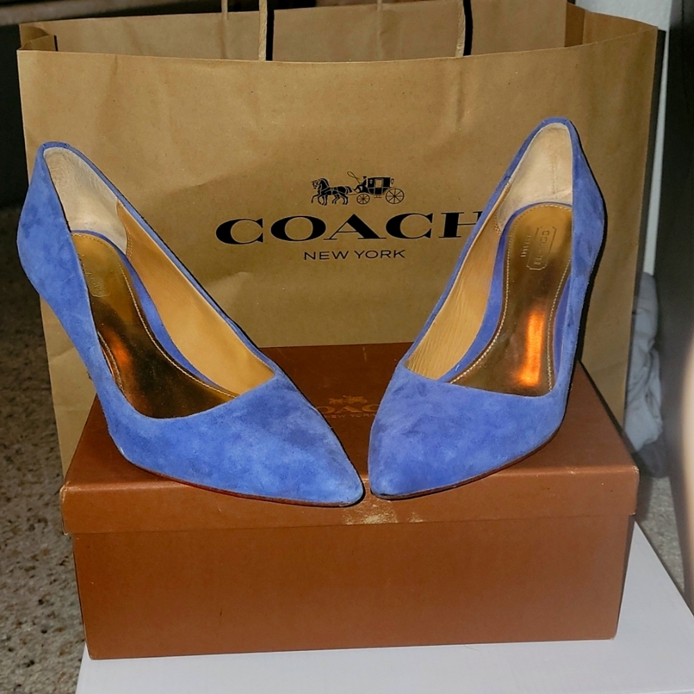 Coach Pointy Blue Heels